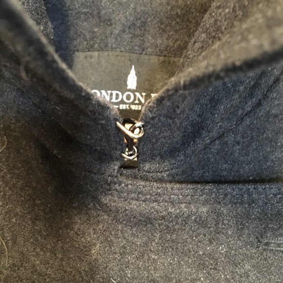 LONDON FOG women's dark grey wool pea coat M - Picture 3 of 7